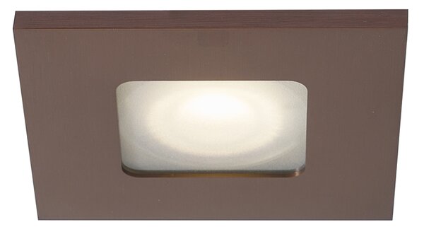 Komplet 6 modernih vgradnih reflektorjev temno bronaste kvadratne oblike IP44 - Qure