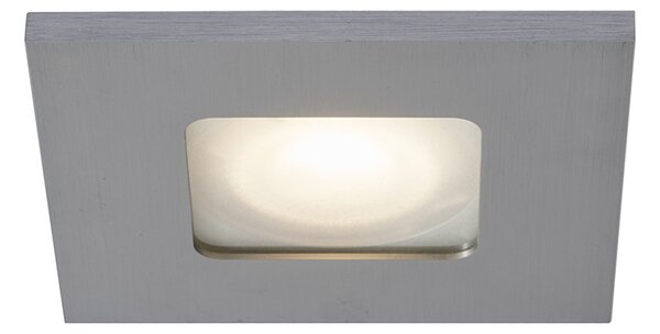 Komplet 6 modernih vgradnih reflektorjev Gunmetal Square IP44 - Qure