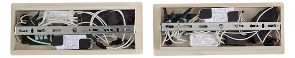 Komplet 2 bež stenskih svetilk z LED, USB in indukcijskim polnilnikom - Riza