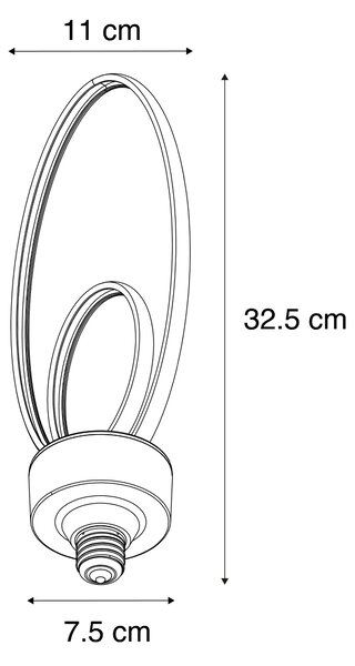 E27 LED okrasna žarnica črna 6W 450 lm 3000K