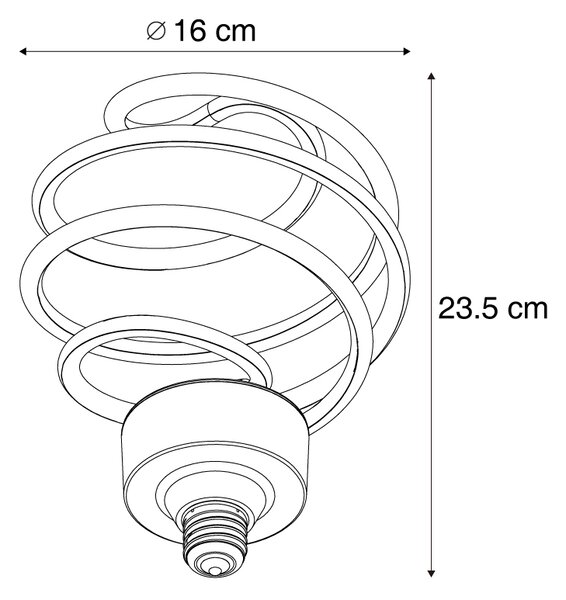 E27 LED okrasna žarnica črna spirala 6W 370 lm 3000K