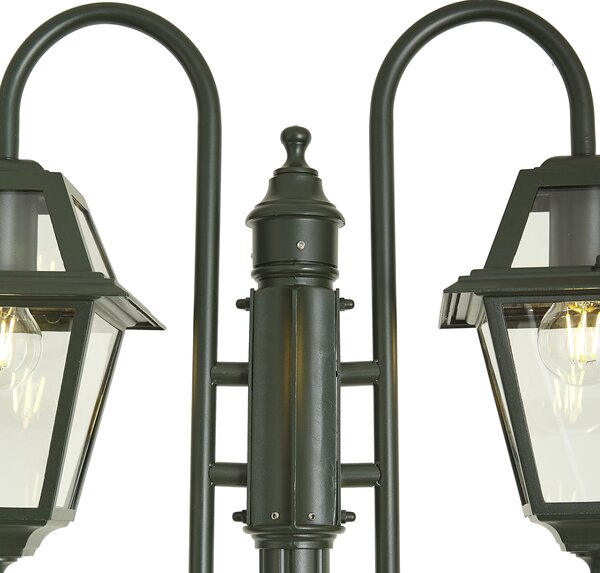 Klasična zunanja svetilka temno zelena 235 cm 2-luči IP44 - Berta