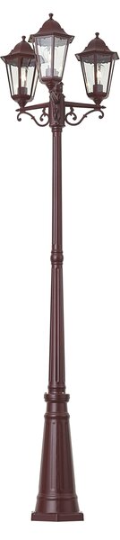Klasična zunanja svetilka temno rdeča 220 cm 3-luči IP44 - Havana