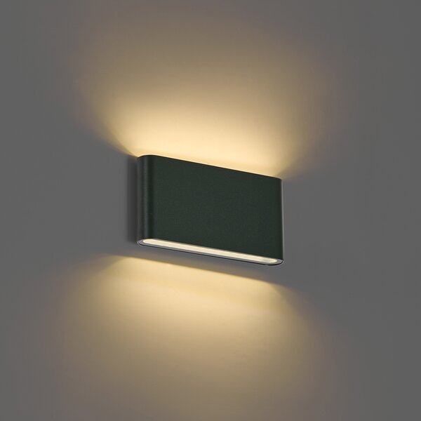 Moderna zunanja stenska svetilka temno zelena 17,5 cm vklj. LED IP65 - Batt