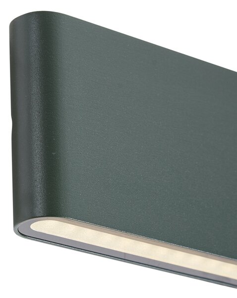 Moderna zunanja stenska svetilka temno zelena 17,5 cm vklj. LED IP65 - Batt