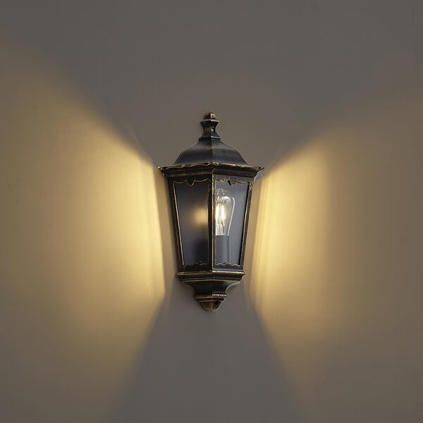 Klasična zunanja stenska svetilka starinsko zlata IP44 - Havana Half