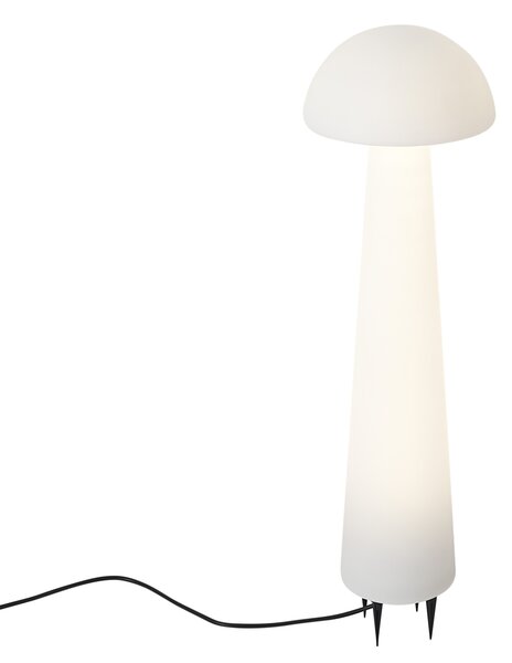 Stoječa zunanja svetilka bela 80 cm vklj. LED IP44 - Fungi