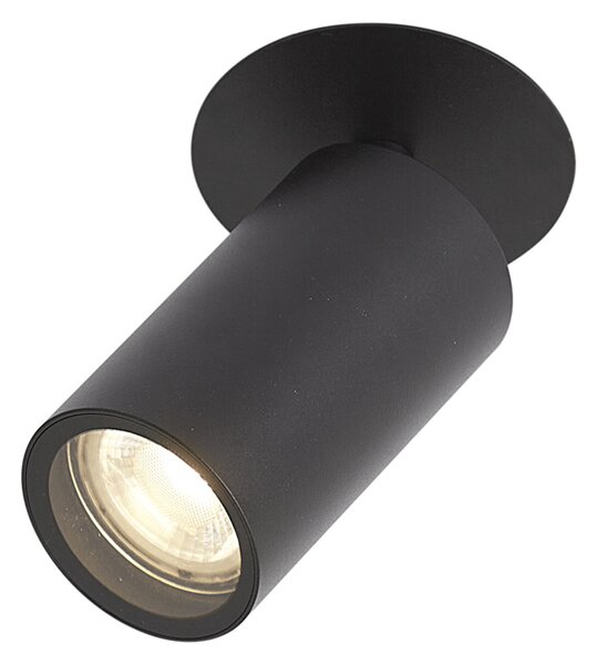 Komplet 6 modernih vgradnih reflektorjev črne barve GU10 50mm IP44 - Chels