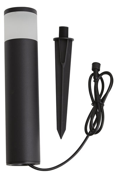 Moderna zunanja svetilka za steber 12V črna vklj. LED IP65 - Voltaire Palo