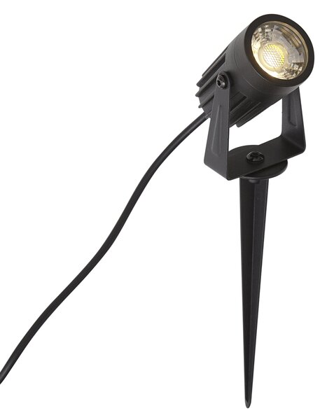 Sodobni 12V reflektor črn vklj. LED IP67 - Voltaire Pico