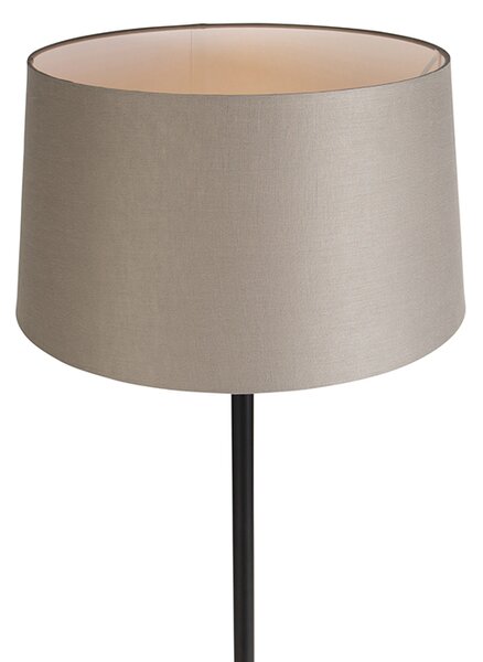 Stoječa svetilka črna z lanenim odtenkom taupe 45 cm - Simplo