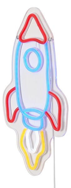 Neon stenska svetilka večbarvna vklj. LED - Raketa