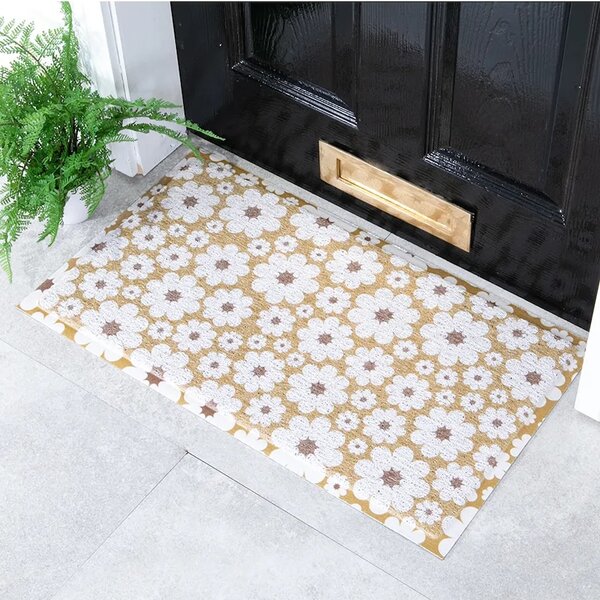 Artsy Doormats Krpa Artsy Doormats Gren Cream Flowers 70 x 40 cm