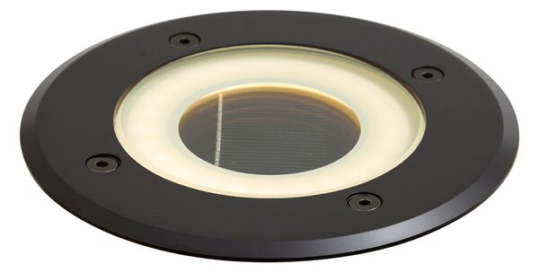 Set van 4 moderne grondspots zwart incl. LED oplaadbaar met solar IP65 - Solyx