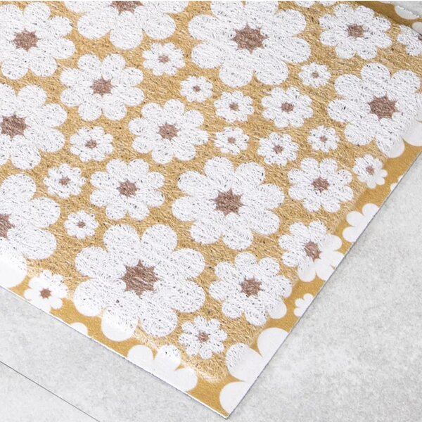 Artsy Doormats Krpa Artsy Doormats Gren Cream Flowers 70 x 40 cm