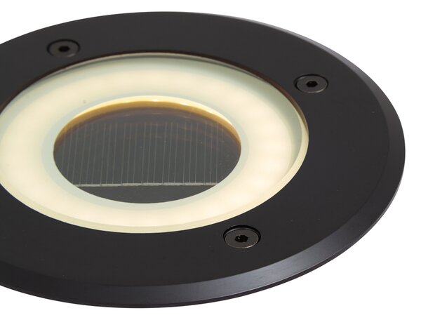 Set van 4 moderne grondspots zwart incl. LED oplaadbaar met solar IP65 - Solyx