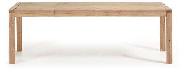 Raztegljiva jedilna miza z dodatno ploščo v hrastovem dekorju 100x200 cm Briva – Kave Home