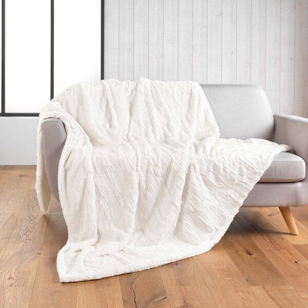 Kremno bela odeja iz mikropliša 180x220 cm Foxy – douceur d'intérieur