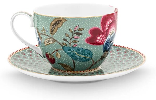 Pip Studio komplet skodelic s podstavkom iz glaziranega porcelana 300 ml