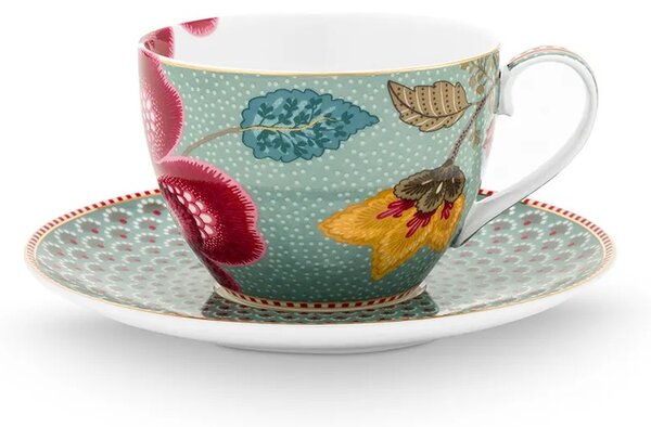 Pip Studio komplet skodelic s podstavkom iz glaziranega porcelana 300 ml