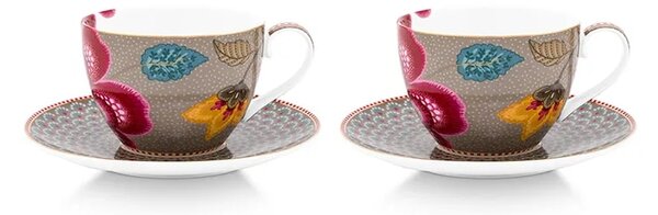 Pip Studio komplet skodelic za kavo iz glaziranega porcelana 300 ml