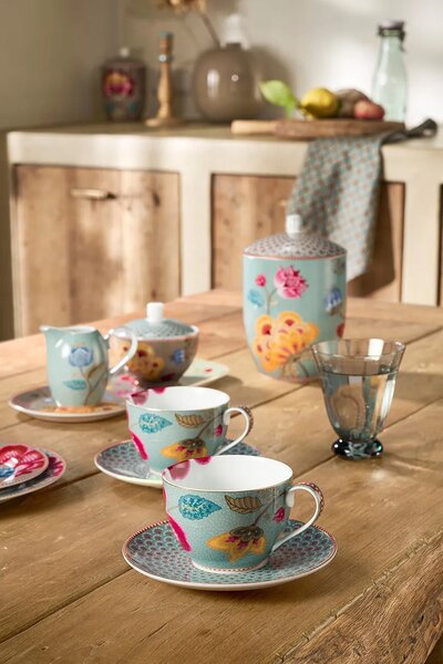 Pip Studio komplet skodelic s podstavkom iz glaziranega porcelana 300 ml