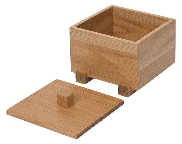 Ferm Living škatla za shranjevanje iz hrastovega lesa 9,5 x 10 x 11 cm