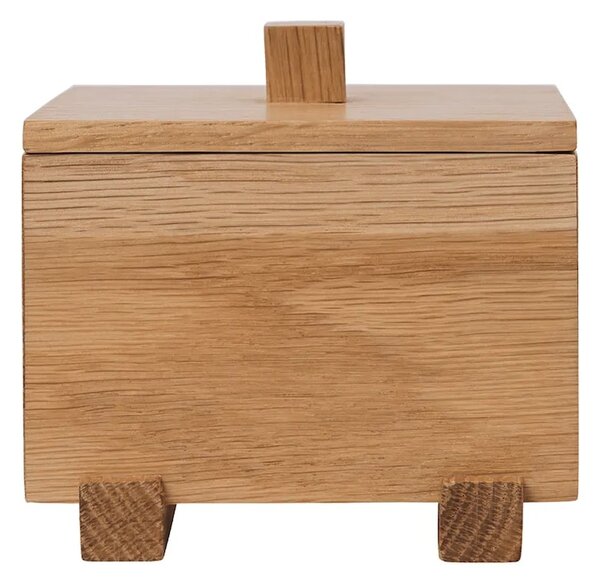Ferm Living škatla za shranjevanje iz hrastovega lesa 9,5 x 10 x 11 cm