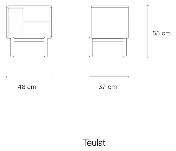 Temno siva nočna omarica Corvo - Teulat