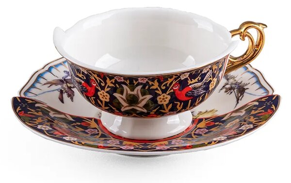 Seletti skodelica s podstavkom iz porcelana 15 x 10,8 x 8 cm