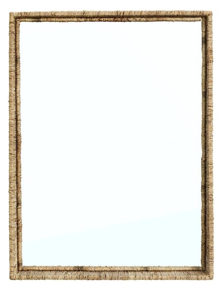 Madam Stoltz ogledalo stensko iz jute 45 x 60 x 8 cm