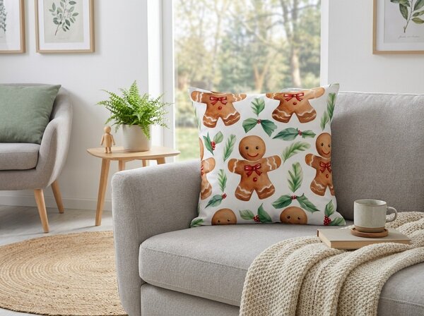 Flanelasta prevleka za blazino MERRY GINGER 45x45 cm, barvna