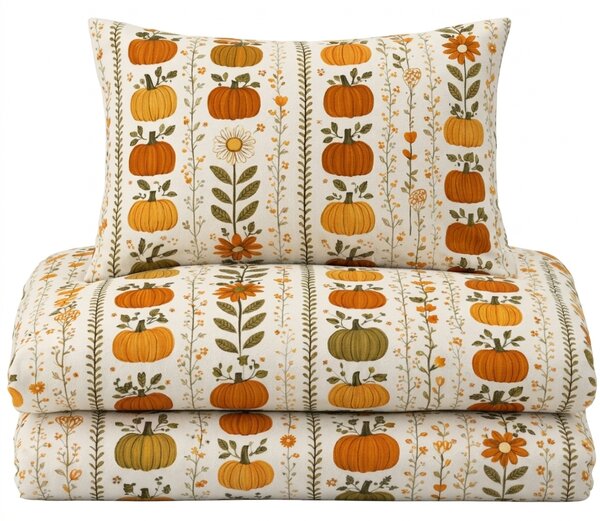Flanelasta posteljnina PUMPKIN LINES barvna Dimenzije posteljnine: 70 x 90 cm | 140 x 200 cm