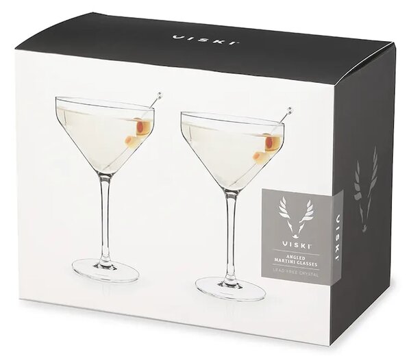 Viski komplet kozarcev na peclju za koktajle iz stekla 270 ml