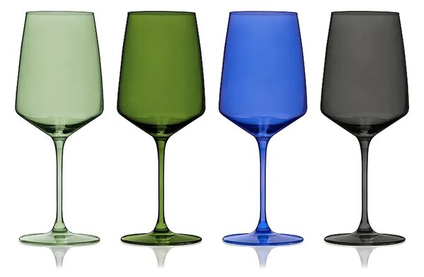 Viski komplet kozarcev na peclju za vino iz barvanega stekla 650 ml