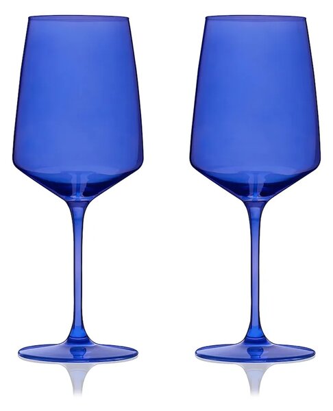 Viski komplet kozarcev na peclju za vino iz barvanega stekla 650 ml