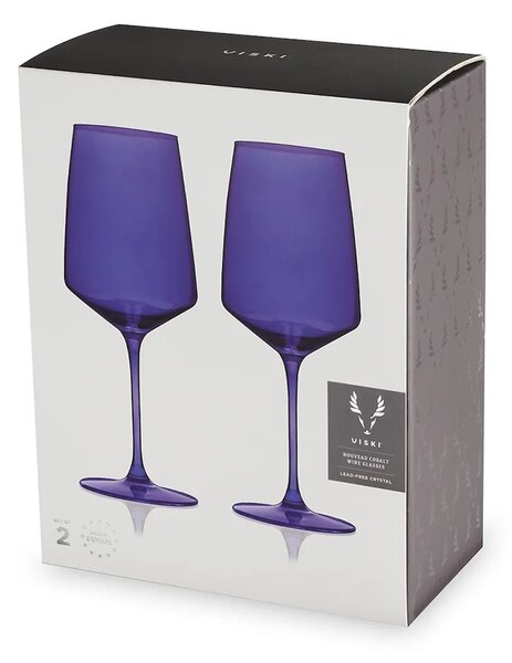Viski komplet kozarcev na peclju za vino iz barvanega stekla 650 ml
