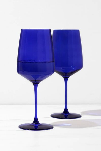 Viski komplet kozarcev na peclju za vino iz barvanega stekla 650 ml