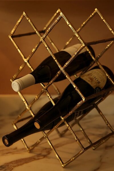 Doing Goods Stojalo za vino medenino 43 x 29 x 15 cm