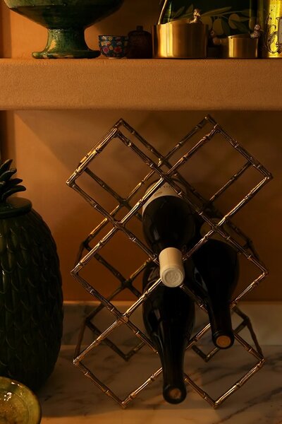 Doing Goods Stojalo za vino medenino 43 x 29 x 15 cm