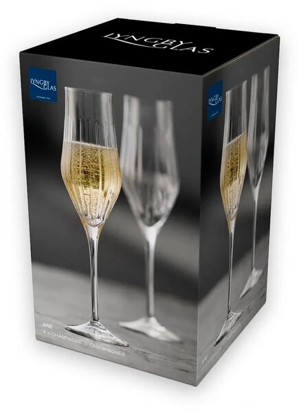 Lyngby Glas komplet kozarcev na peclju za šampanjec iz kristalnega stekla 230 ml