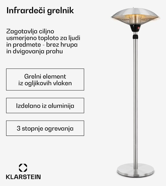 Blumfeldt Heat Guard, infrardeči sevalni grelec, IP44, nastavljiva višina, IR ComfortHeat, 2100W