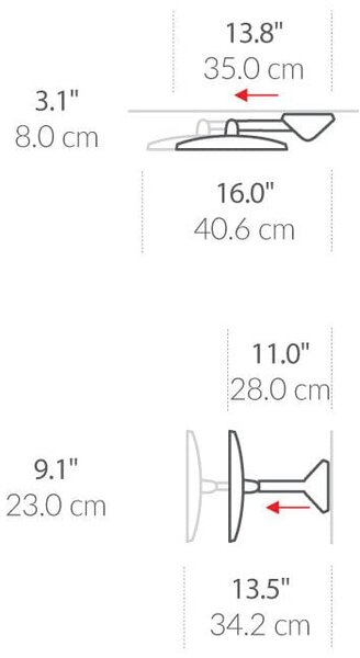 Stensko kozmetično povečevalno ogledalo z lučjo ø 20 cm Sensor – simplehuman