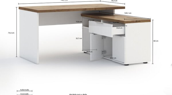 Pisalna miza s strojepiscem IDEA izdelana v Italiji