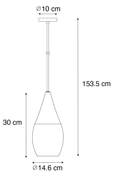 Moderna viseča svetilka črna z dimnim steklom - Drop