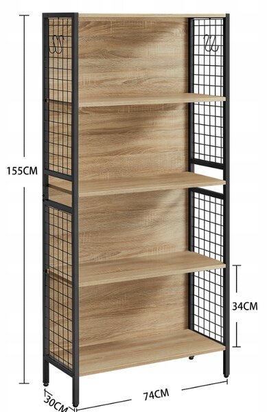 Knjižna polica TAYLOR SONOMA 5 polic, 155x74cm