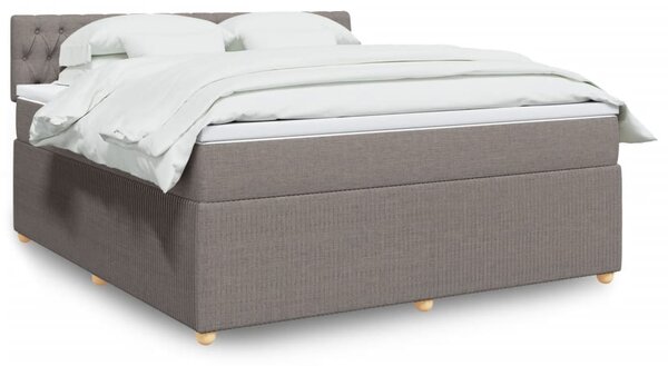 VidaXL Box spring postelja z vzmetnico taupe 180x200 cm blago