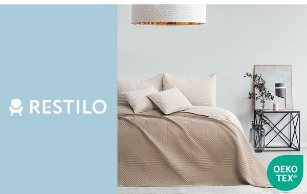 Bež prešito pregrinjalo iz mikrovlaken 240x260 cm Softa – Restilo
