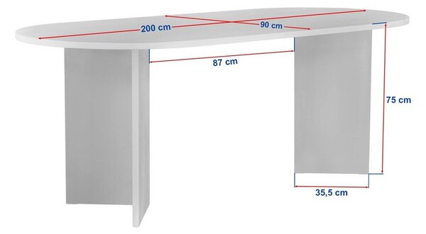 Jedilna miza v mat dekorju 90x200 cm Sabella – Kalune Design