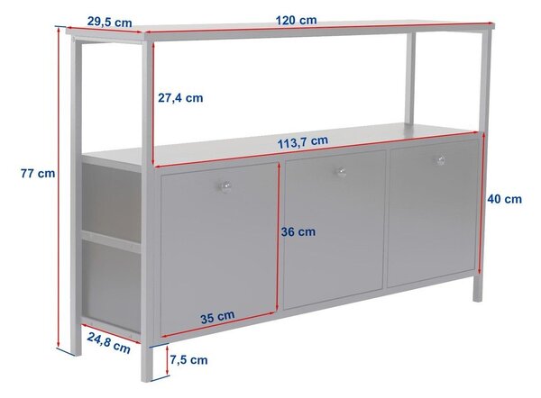 Stranska mizica v orehovem dekorju v temni naravni barvi 29,5x120 cm Solace – Kalune Design